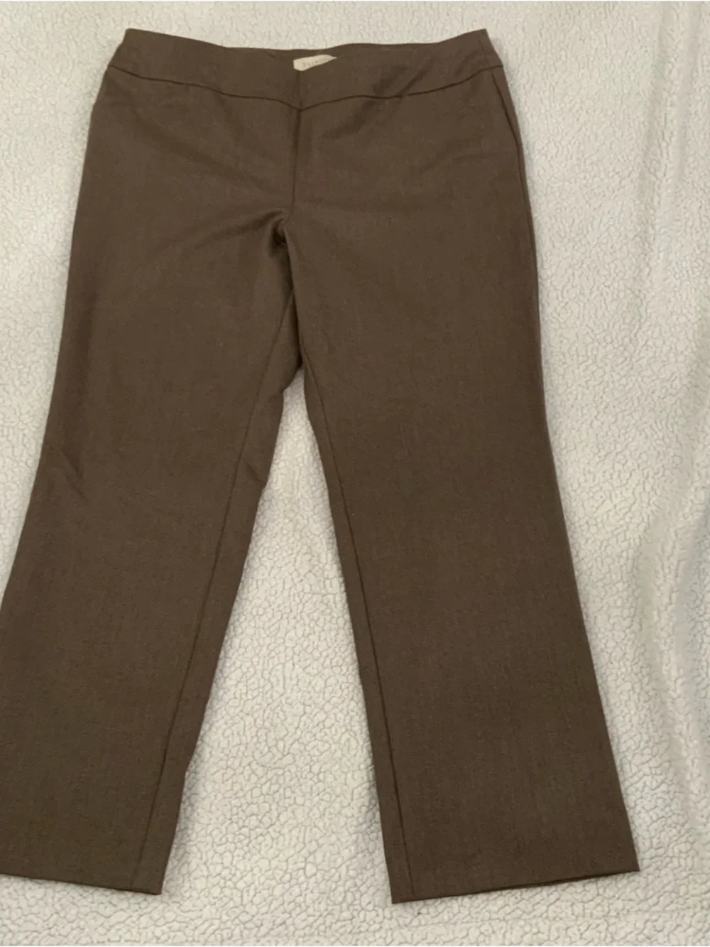 Talbots Petites Elastic Waist Pull On Pants 16P Stretch Brown Office To Casual - Picture 2 of 13